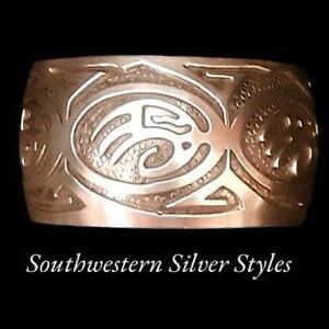 Vintage Authentic Signed Verna Blackgoat Sterling Silver Bear Paw Cuff Bracelet